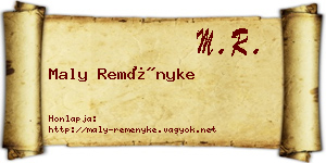 Maly Reményke névjegykártya